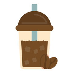 Iced Coffee Flat Multicolor Icon