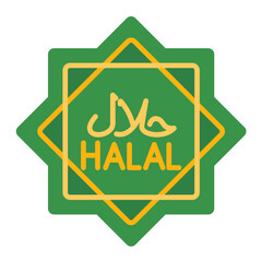 Halal Flat Multicolor Icon