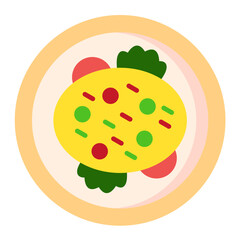 Omelette Flat Multicolor Icon