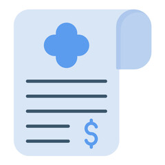 Medical Bill Flat Multicolor Icon
