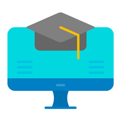 Online Learning Flat Multicolor Icon