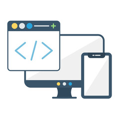 Responsive Design Flat Multicolor Icon