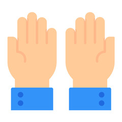 Hands Up Flat Multicolor Icon
