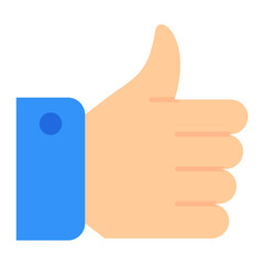 Thumbs Up Flat Multicolor Icon