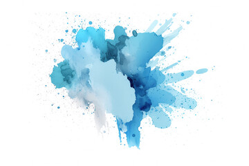 Watercolor Paint Powder Splat Blue White Explosive blob drip splodge spot Mark With an Explosion of Color, Movement and Artistic Flair Illustration Fun, Expressive