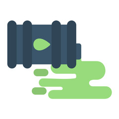Oil Spill Flat Multicolor Icon