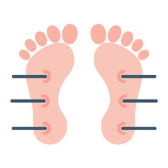 Foot Acupuncture Flat Multicolor Icon
