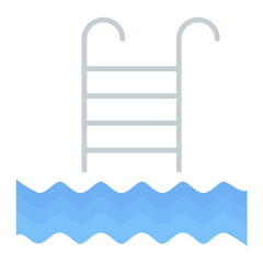 Massage Pool Flat Multicolor Icon