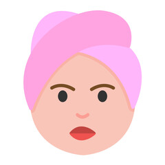 Head Towel Flat Multicolor Icon