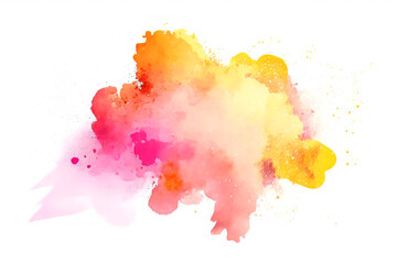 Watercolor Paint Powder Splat Yellow Pink Red Explosive blob drip splodge spot Mark With an Explosion of Color, Movement and Artistic Flair Illustration Fun, Expressive