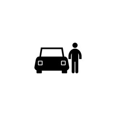 Car dealer icon,silhouette on white