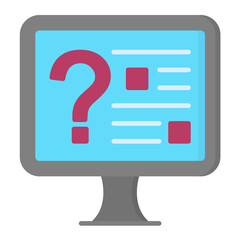 Online Quiz Flat Multicolor Icon