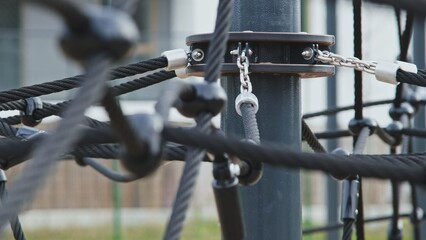 Playground Rope Spider Net Climbing Piramid Closeup