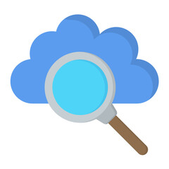 Cloud Search Flat Multicolor Icon