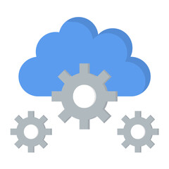 Cloud Setting Flat Multicolor Icon