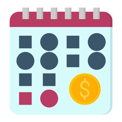 Fototapeta premium Calendar Flat Multicolor Icon