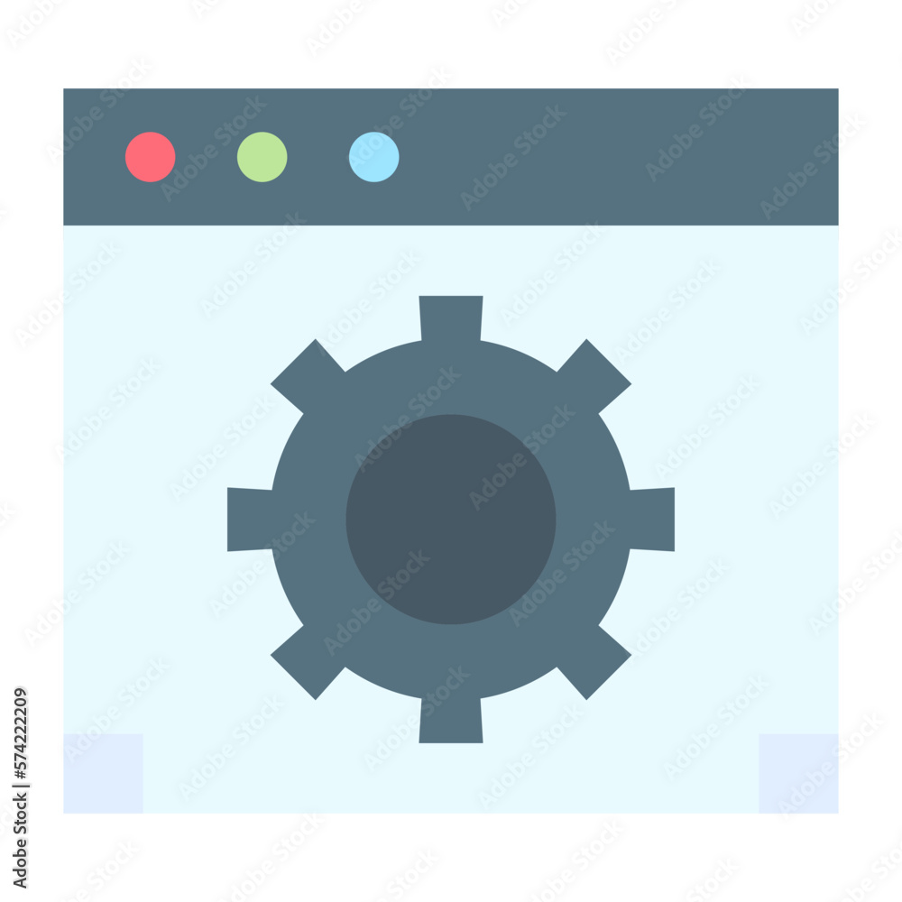 Poster web optimization flat multicolor icon