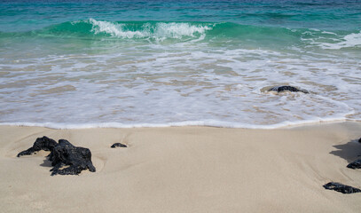 beach with white sand and waves