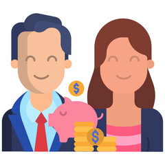 Fototapeta premium investment Couple icon
