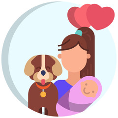 Naklejka premium girl and baby icon