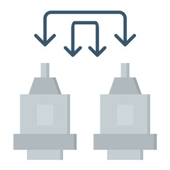 Machine to Machine Flat Multicolor Icon