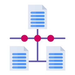 Linked Data Flat Multicolor Icon