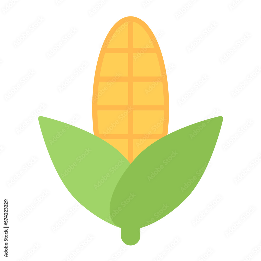 Poster Corn Flat Multicolor Icon