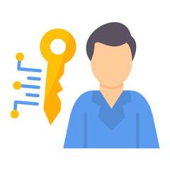 Key Person Flat Multicolor Icon
