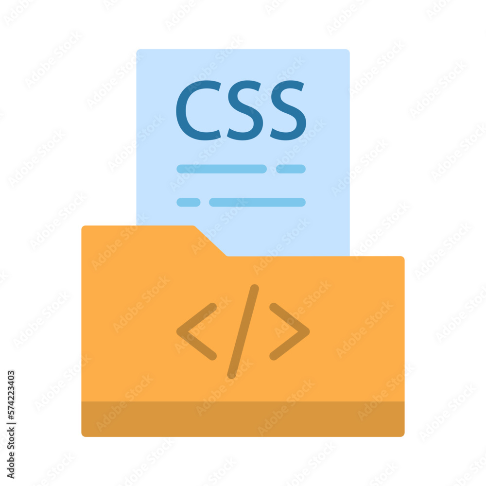 Poster css file flat multicolor icon