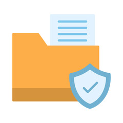 File Protection Flat Multicolor Icon