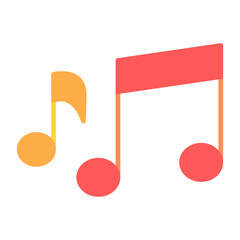 Musical Notes Flat Multicolor Icon