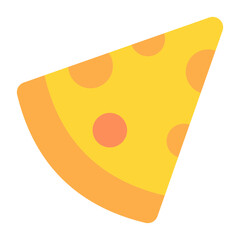Pizza Slice Flat Multicolor Icon