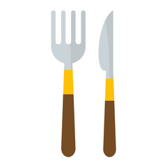 Knife and Fork Flat Multicolor Icon