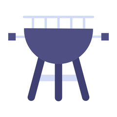 BBQ Grill Flat Multicolor Icon