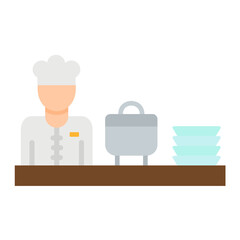 Caterer Flat Multicolor Icon