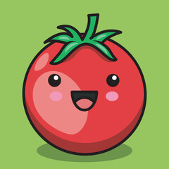 Obraz premium vector cute tomato vegetable character. Vegetable kawaii