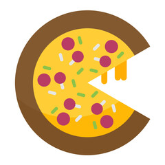 Pizza Flat Multicolor Icon