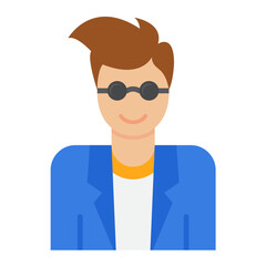 Model Male Flat Multicolor Icon