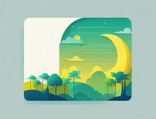 Fototapeta premium Ramadan background with beautiful space calendar template with soft color