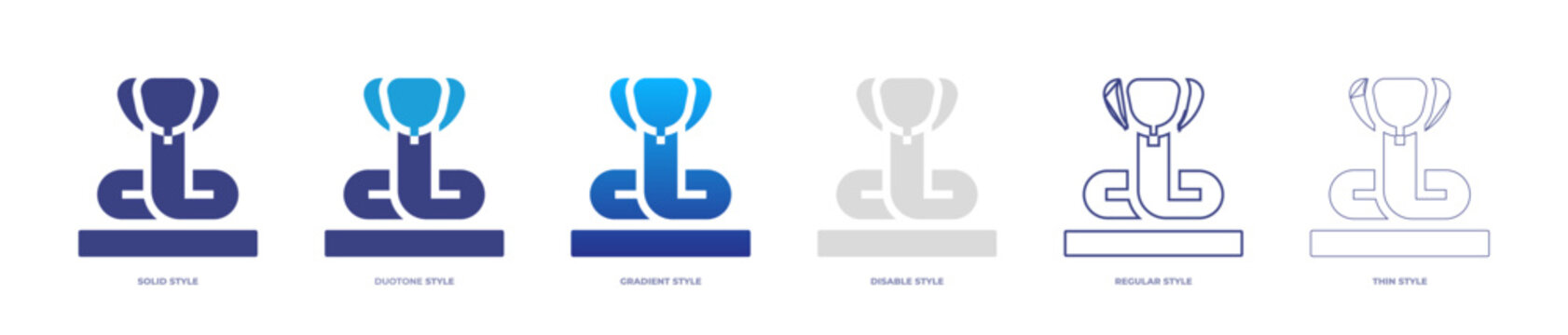 Snake icon set full style. Solid, disable, gradient, duotone, regular, thin. Vector illustration and transparent icon.