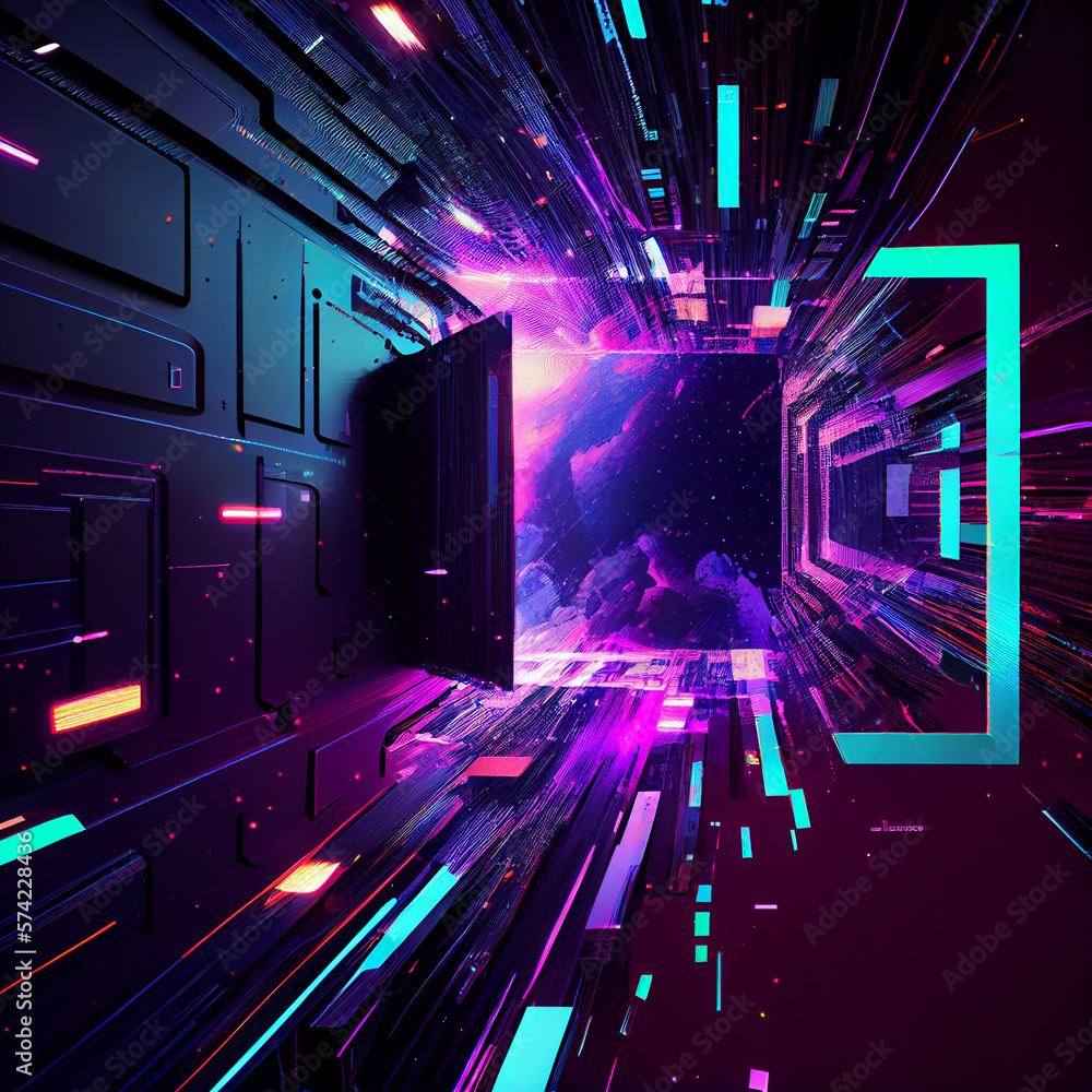 Poster future digital technology background created with generative ai