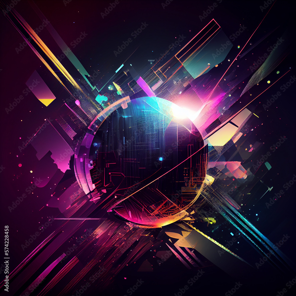 Aufkleber future digital technology background created with generative ai
