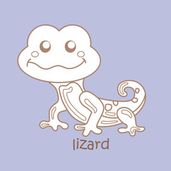 Vocabulary Alphabet L For Lizard Digital Stamp Outline 