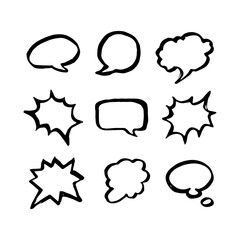 speech bubble hand drawn design illustration
