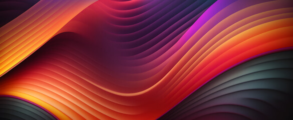 Simple Smooth colorful Wave Background, Modern Design. Moderate Gradient Dark Red Yellow Purple colors - Used as banner, presentation or wallpaper 