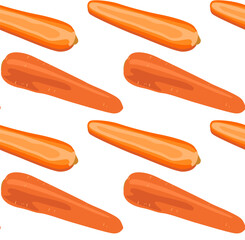 Naklejka premium Carrots whole and cut in half. Seamless pattern in vector. Suitable for printing, prints and backgrounds.