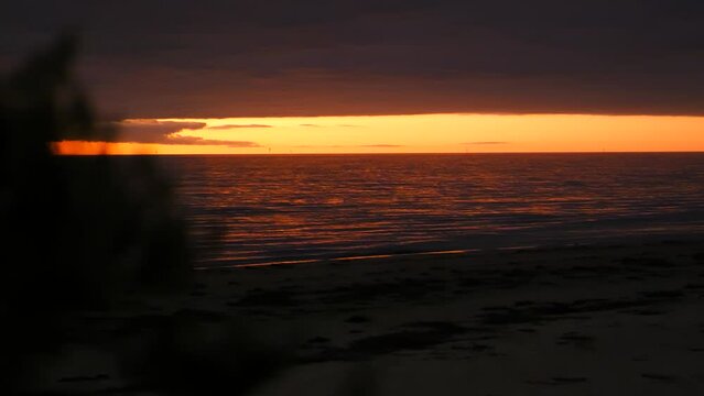 Sunset Over Ocean by Semaphore Golden Hour Sea with Calm Waves Semaphore Beach