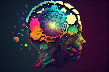 Brain and Mindset Concept - Generative AI illustration