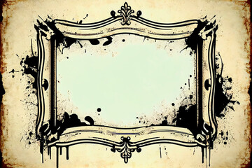 Grunge background with text frame. Vintage frame with free space for text. Textured background with space for your needs. Great layer for your projects. Black and white