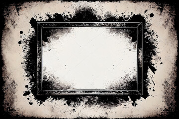 Grunge background with text frame. Vintage frame with free space for text. Textured background with space for your needs. Great layer for your projects. Black and white